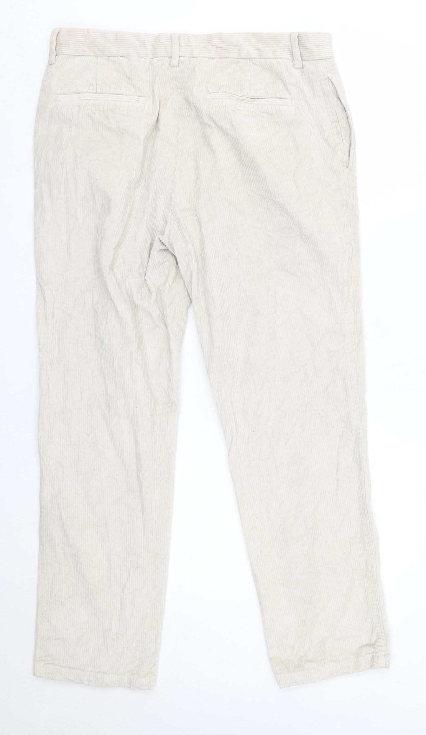 Mason Mens Ivory  Cotton Trousers  Size 34 in L28 in Regular