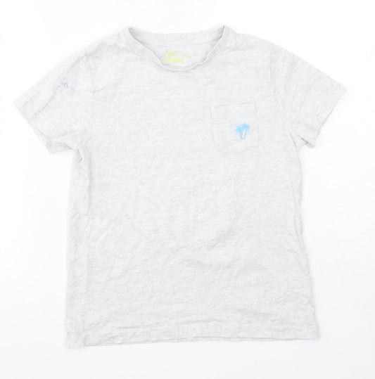 F&F Boys Grey  Cotton Basic T-Shirt Size 7-8 Years Round Neck