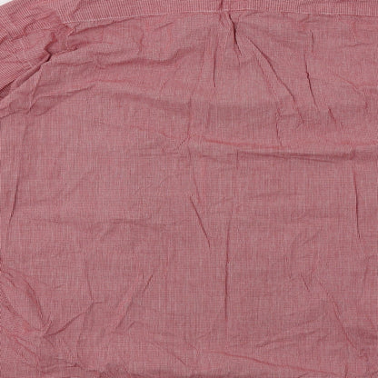 Park Lane Mens Red Check Cotton  Button-Up Size L Collared Button