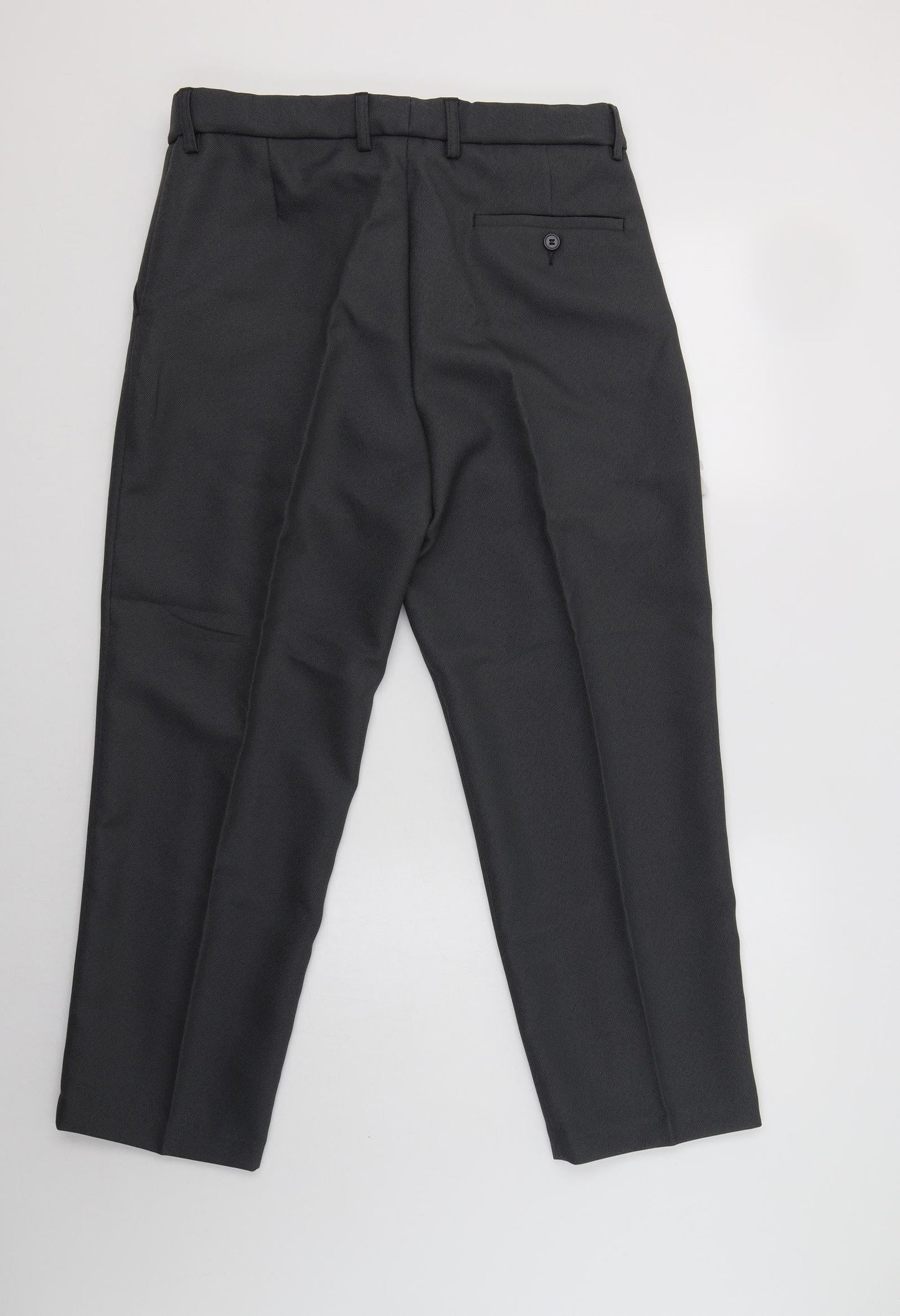Carabou Mens Grey  Polyester Dress Pants Trousers Size 36 L27 in Regular Button