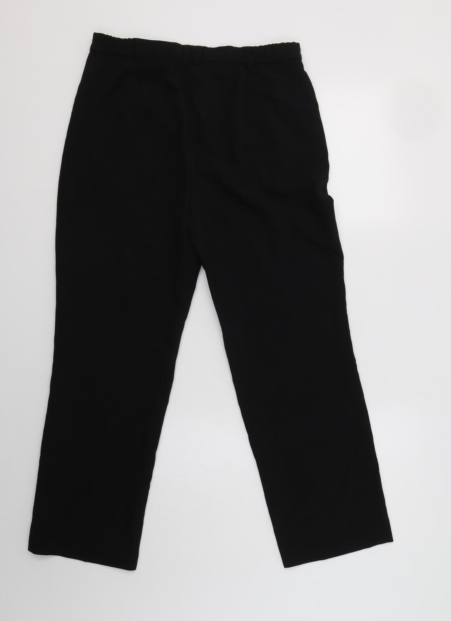 M&S Womens Black  Polyester Dress Pants Trousers Size 10 L27 in Regular Button