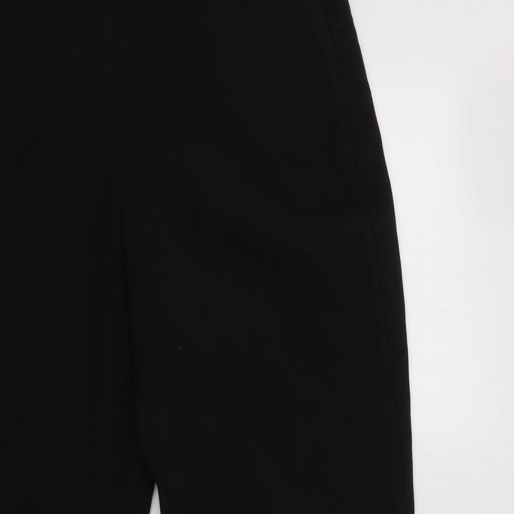 M&S Womens Black  Polyester Dress Pants Trousers Size 10 L27 in Regular Button