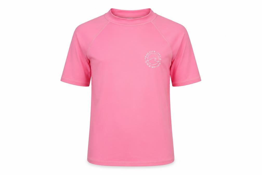 Marks & Spencer Girls Pink  Polyamide Basic T-Shirt Size 11-12 Years Mock Neck