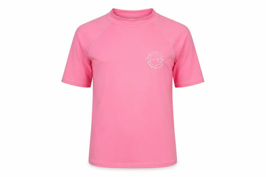 Marks & Spencer Girls Pink  Polyamide Basic T-Shirt Size 11-12 Years Mock Neck