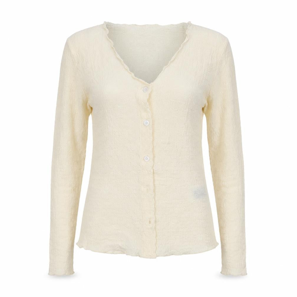 SHEIN Womens Beige Round Neck  Polyester Cardigan Jumper Size XS