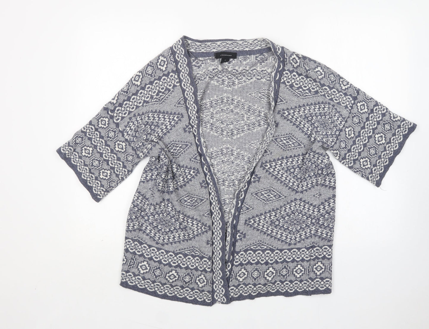 Atmosphere Womens Multicoloured V-Neck Argyle/Diamond Acrylic Cardigan Jumper Size M