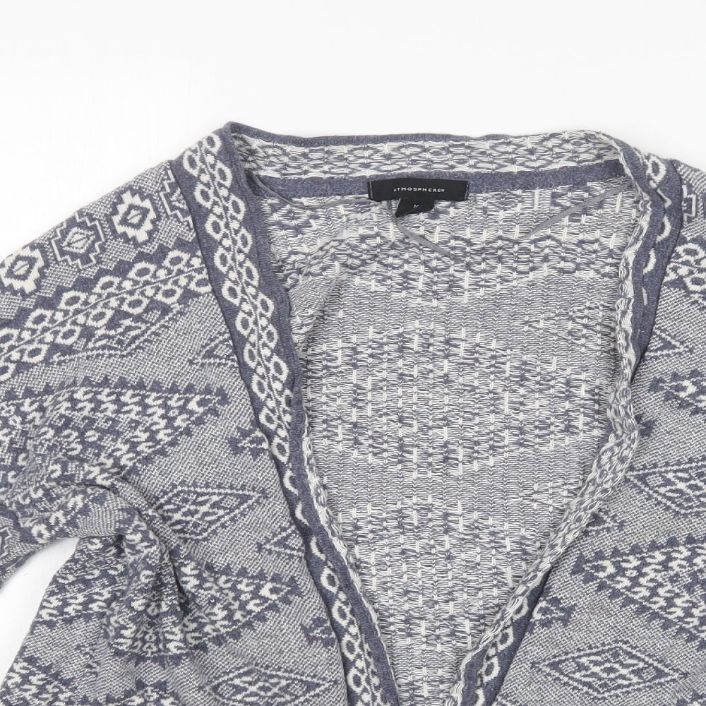 Atmosphere Womens Multicoloured V-Neck Argyle/Diamond Acrylic Cardigan Jumper Size M