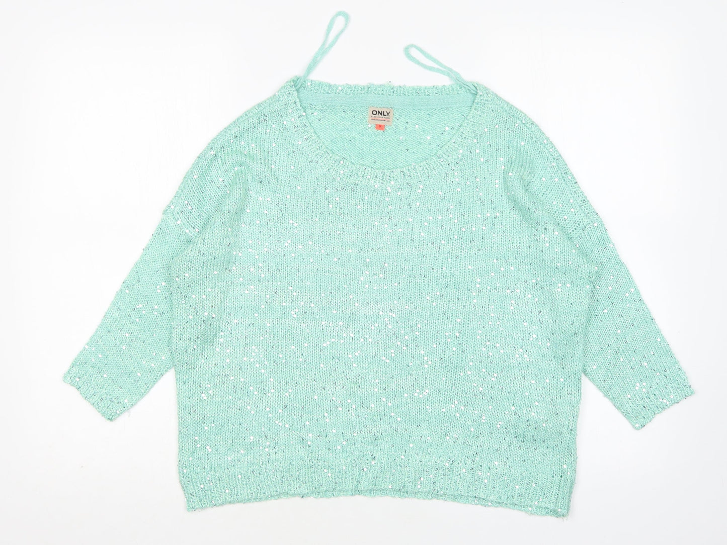 Only Womens Green Round Neck  Acrylic Pullover Jumper Size M