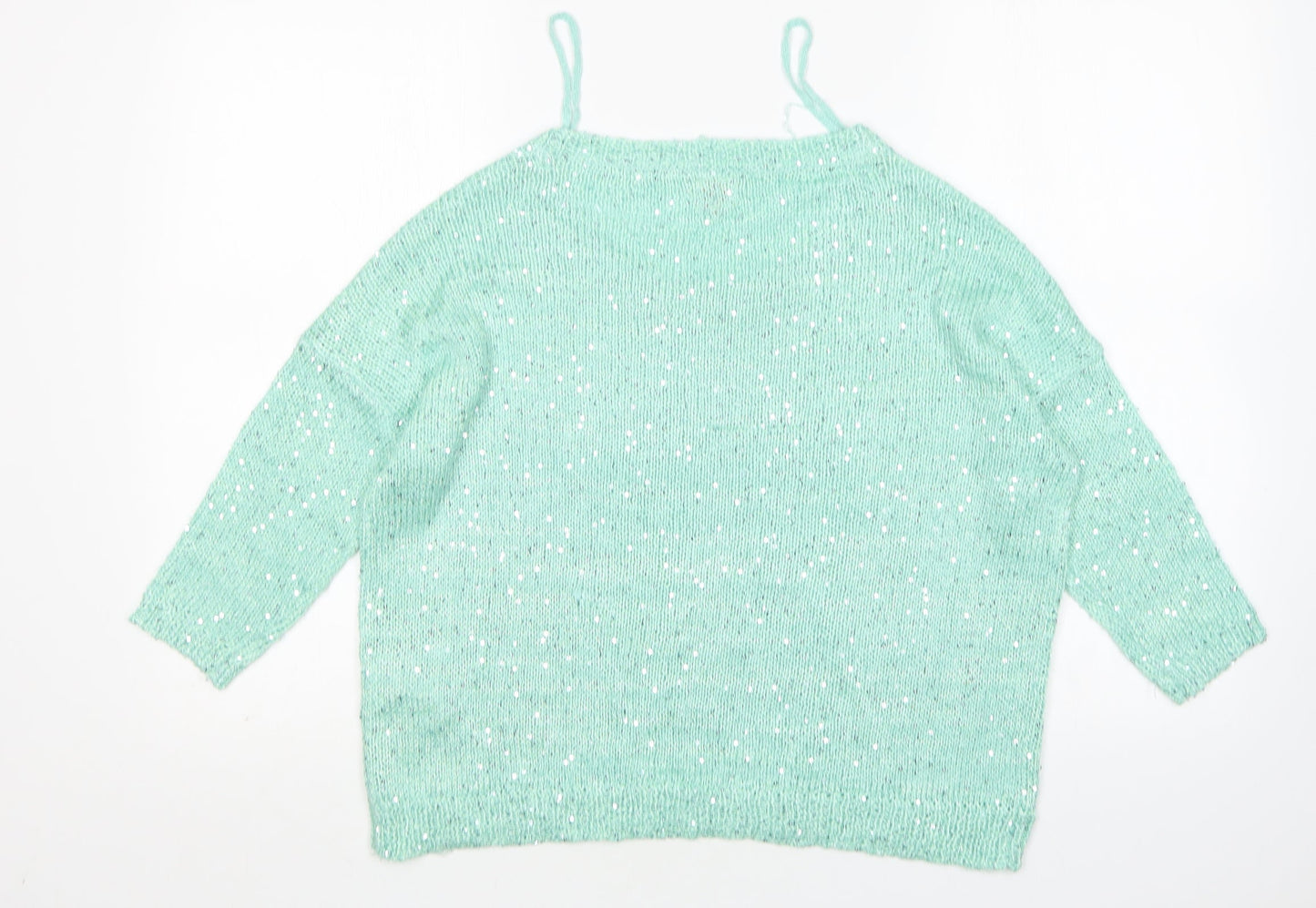 Only Womens Green Round Neck  Acrylic Pullover Jumper Size M
