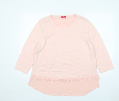Together  Womens Pink Round Neck  Viscose Pullover Jumper Size L