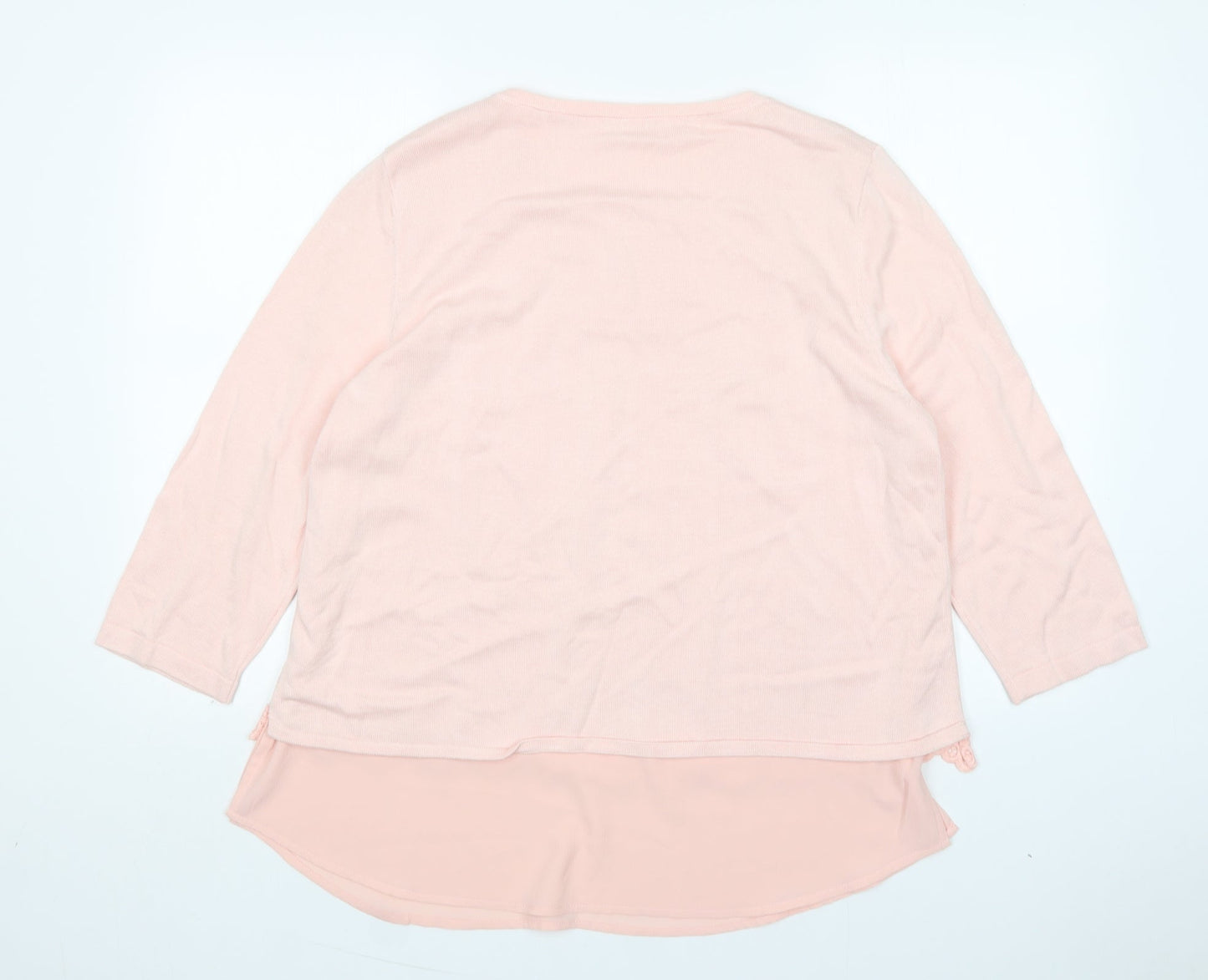 Together  Womens Pink Round Neck  Viscose Pullover Jumper Size L