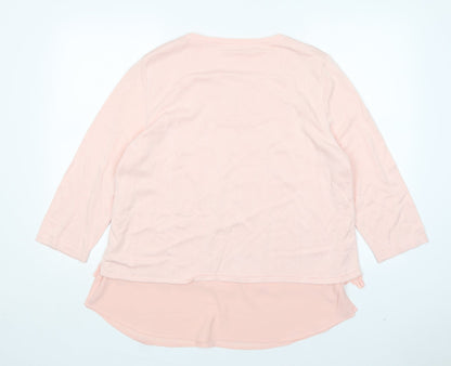 Together  Womens Pink Round Neck  Viscose Pullover Jumper Size L