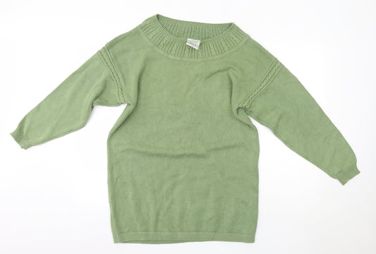 Country Casuals Mens Green Round Neck  Cotton Pullover Jumper Size S
