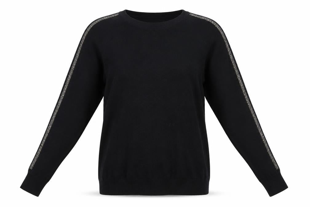 Primark Womens Black Round Neck  Viscose Pullover Jumper Size M