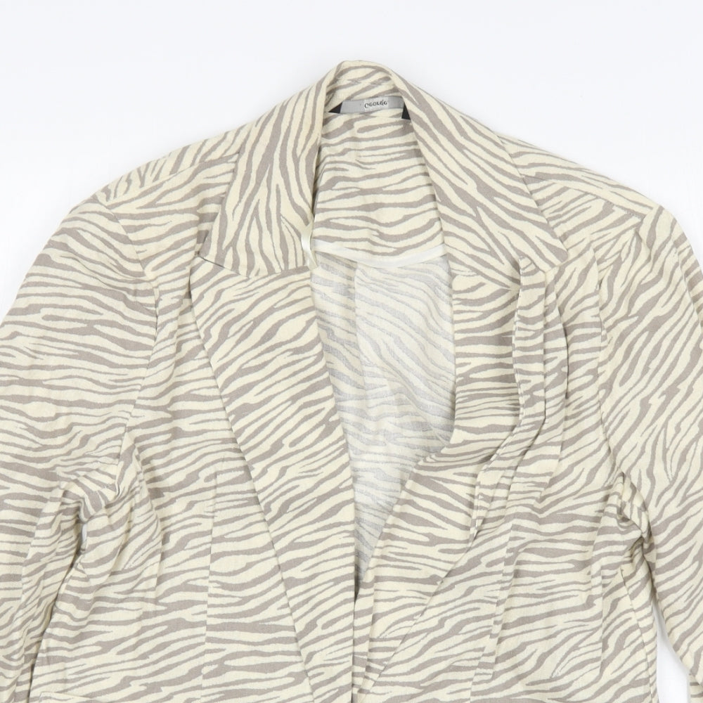 George Womens Multicoloured Animal Print Viscose Jacket Blazer Size 10