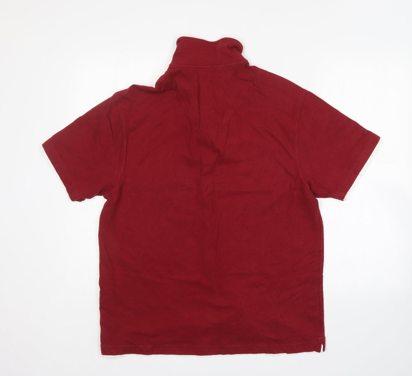 M&S Mens Red  Cotton  Polo Size M Collared