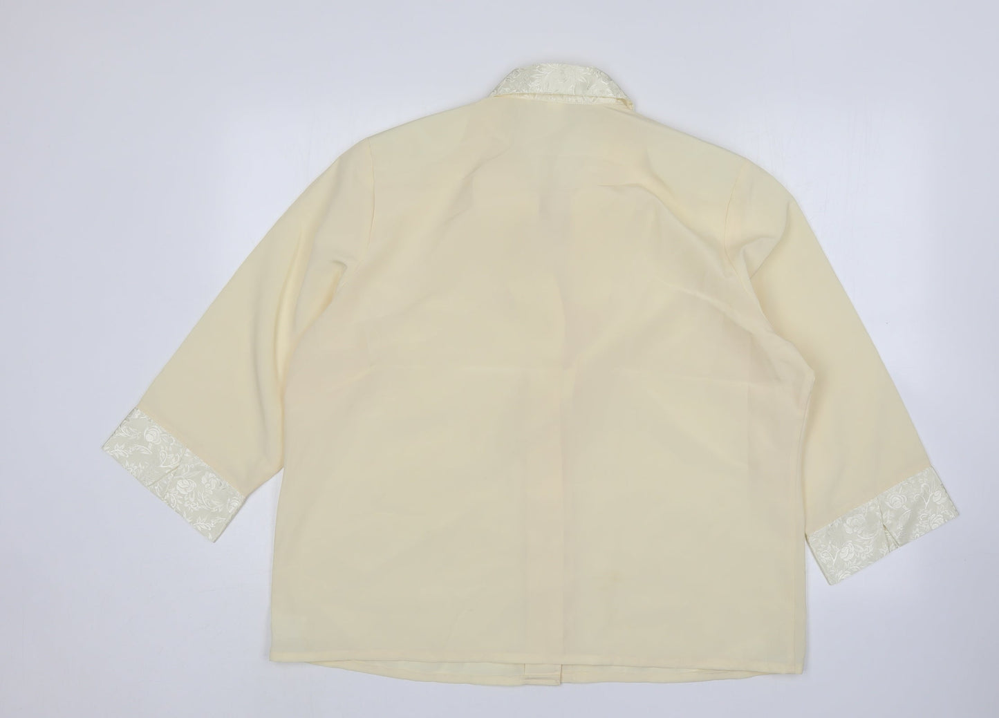 Preworn Womens Ivory  Polyester Basic Button-Up Size 20 Collared