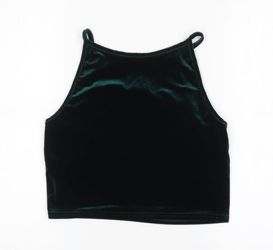 Pins & Needles Womens Green  Polyester Cropped Tank Size L Round Neck
