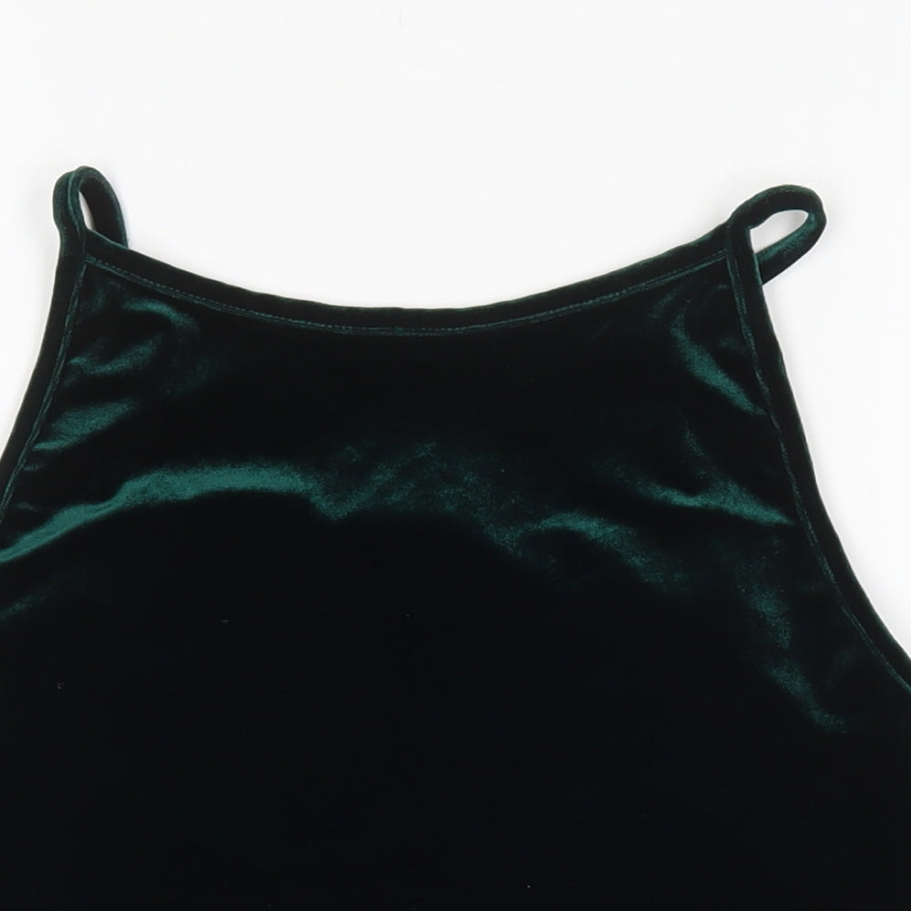 Pins & Needles Womens Green  Polyester Cropped Tank Size L Round Neck