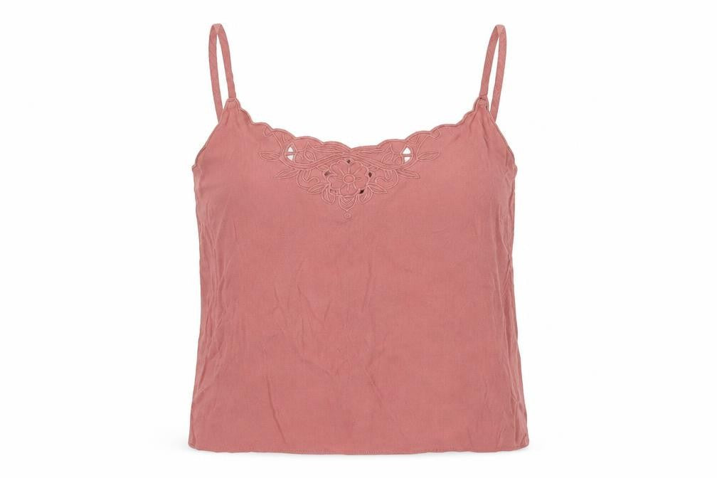 H&M Womens Pink  Viscose Cropped Tank Size 6 V-Neck