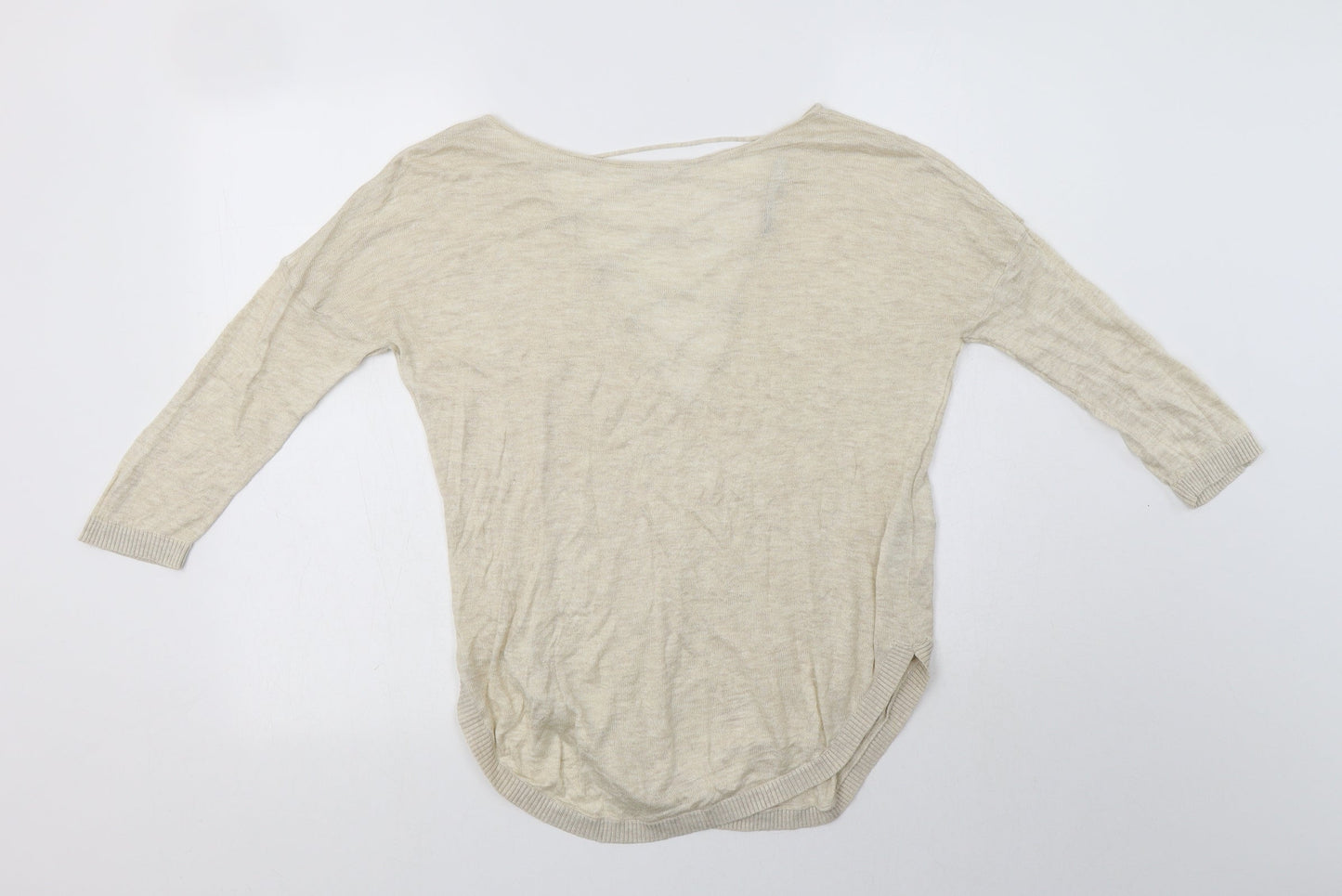 Only Womens Beige Round Neck  Acrylic Pullover Jumper Size S
