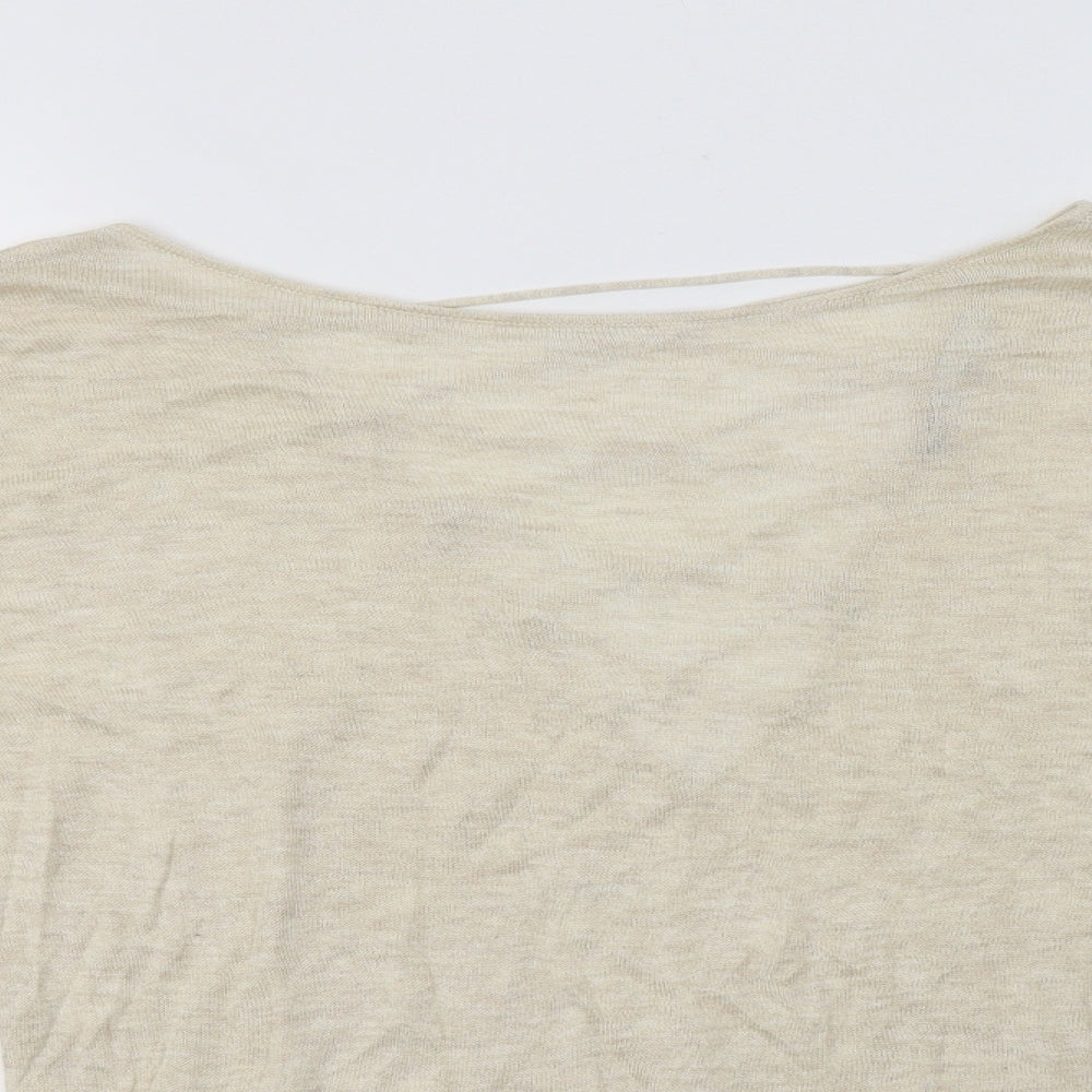 Only Womens Beige Round Neck  Acrylic Pullover Jumper Size S