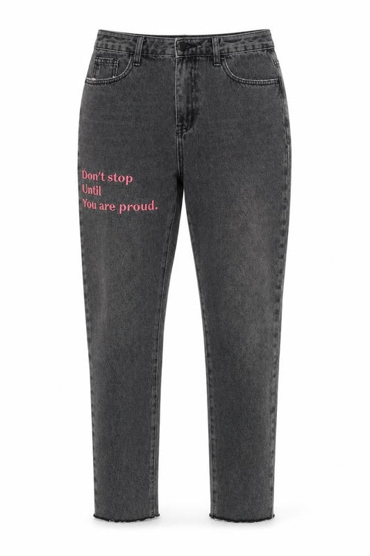 By Egreis Womens Grey  Cotton Tapered Jeans Size M L29 in Regular Button