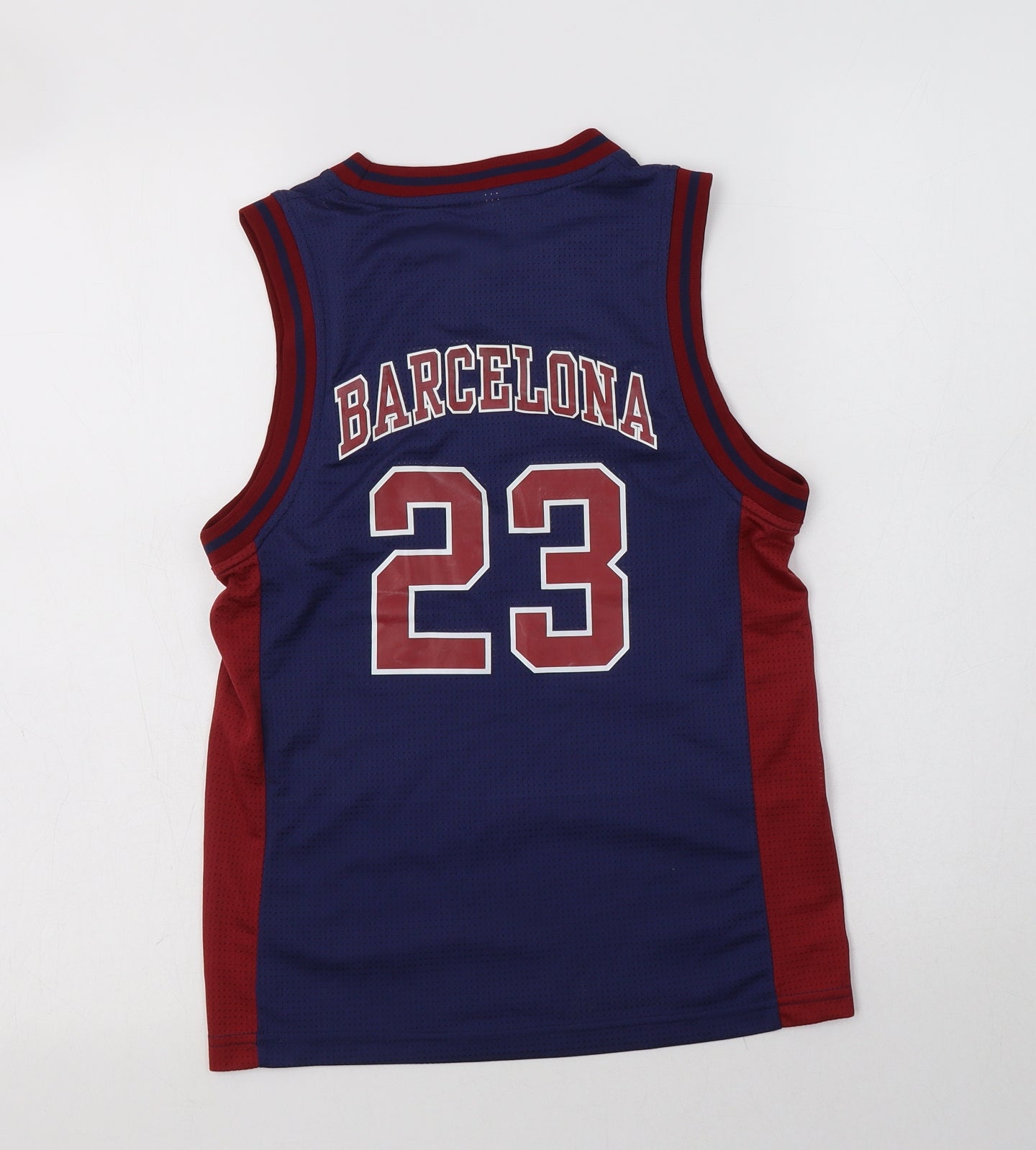Sport Zone Womens Blue Colourblock Polyester Jersey Tank Size 6 Crew Neck - Barcelona