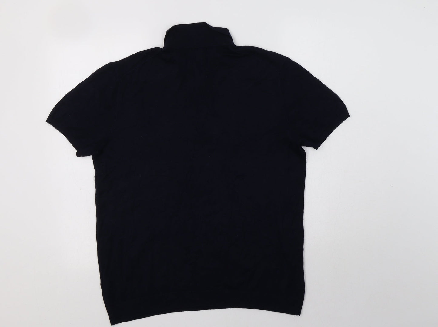 Burton Mens Blue Collared  Viscose Henley Jumper Size L