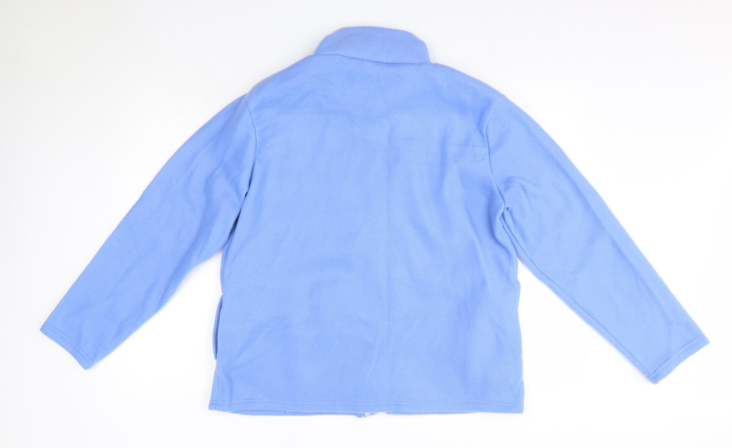 Anne de Lancay Womens Blue High Neck  Polyester Full Zip Jumper Size M