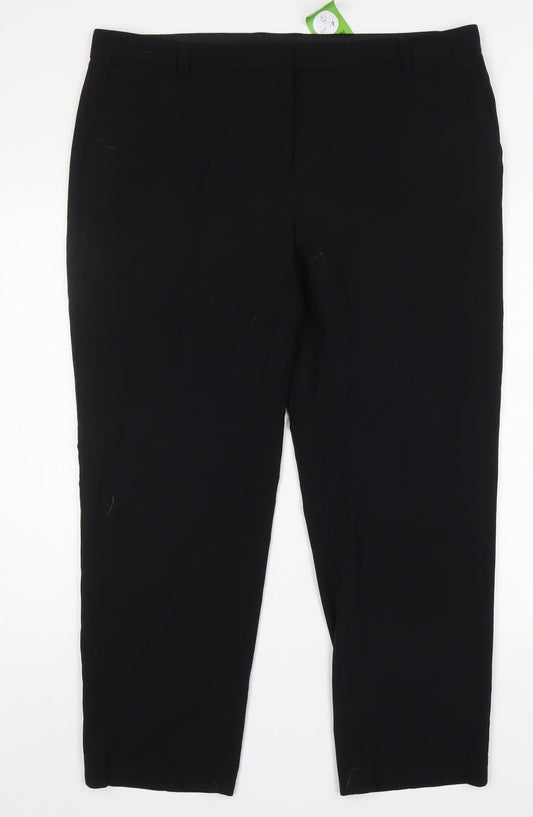 M&S Womens Blue  Polyester Trousers  Size 18 L29 in Regular