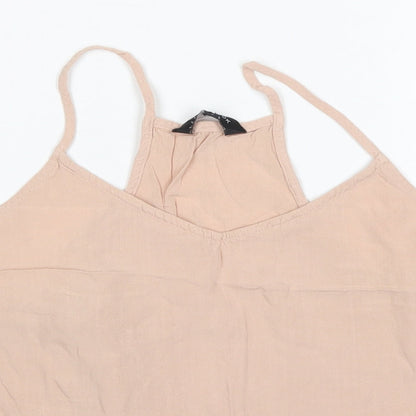 New Look Womens Orange  Viscose Basic Blouse Size 10 Round Neck