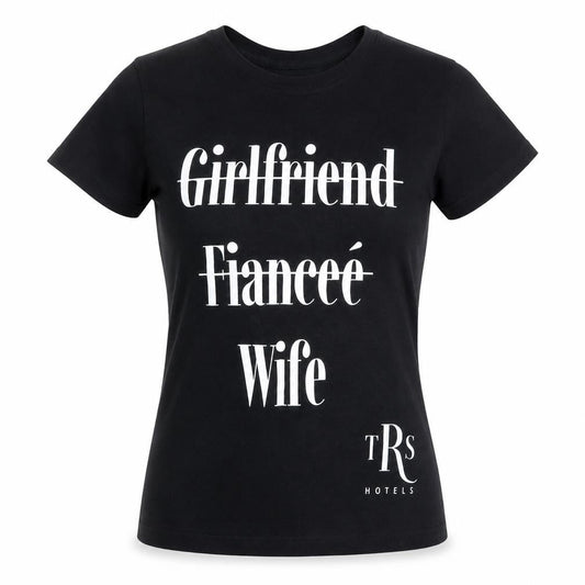 Preworn Womens Black  Cotton Basic T-Shirt Size M Round Neck - Wife