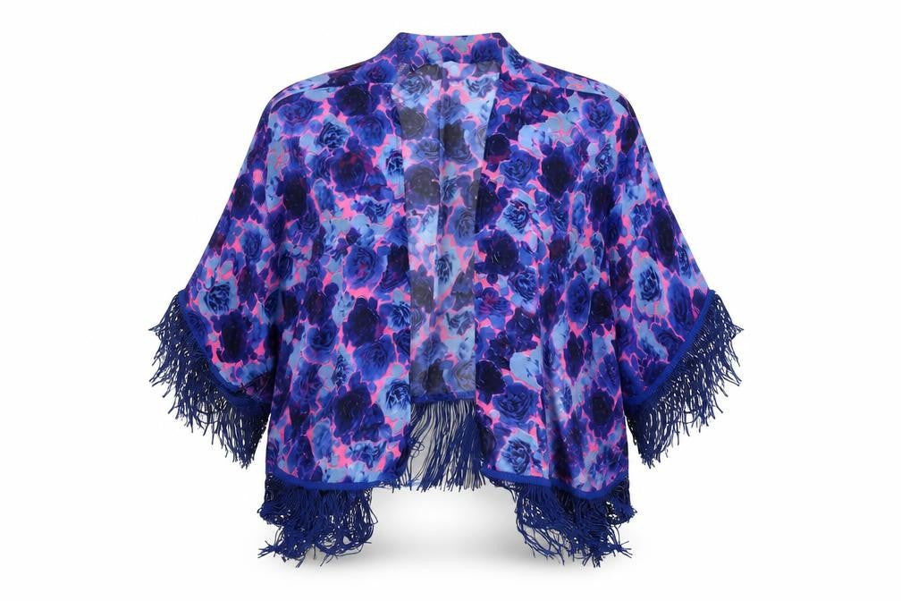 Boohoo Womens Multicoloured Floral Polyester Wrap Blouse Size L V-Neck