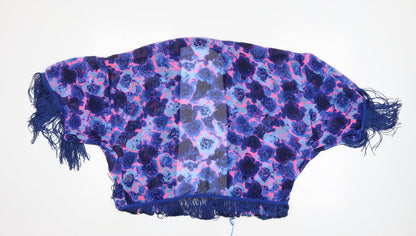 Boohoo Womens Multicoloured Floral Polyester Wrap Blouse Size L V-Neck