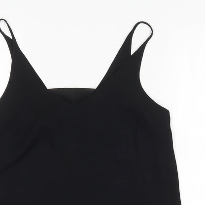 Papaya Womens Black  Polyester Basic Blouse Size 10 V-Neck