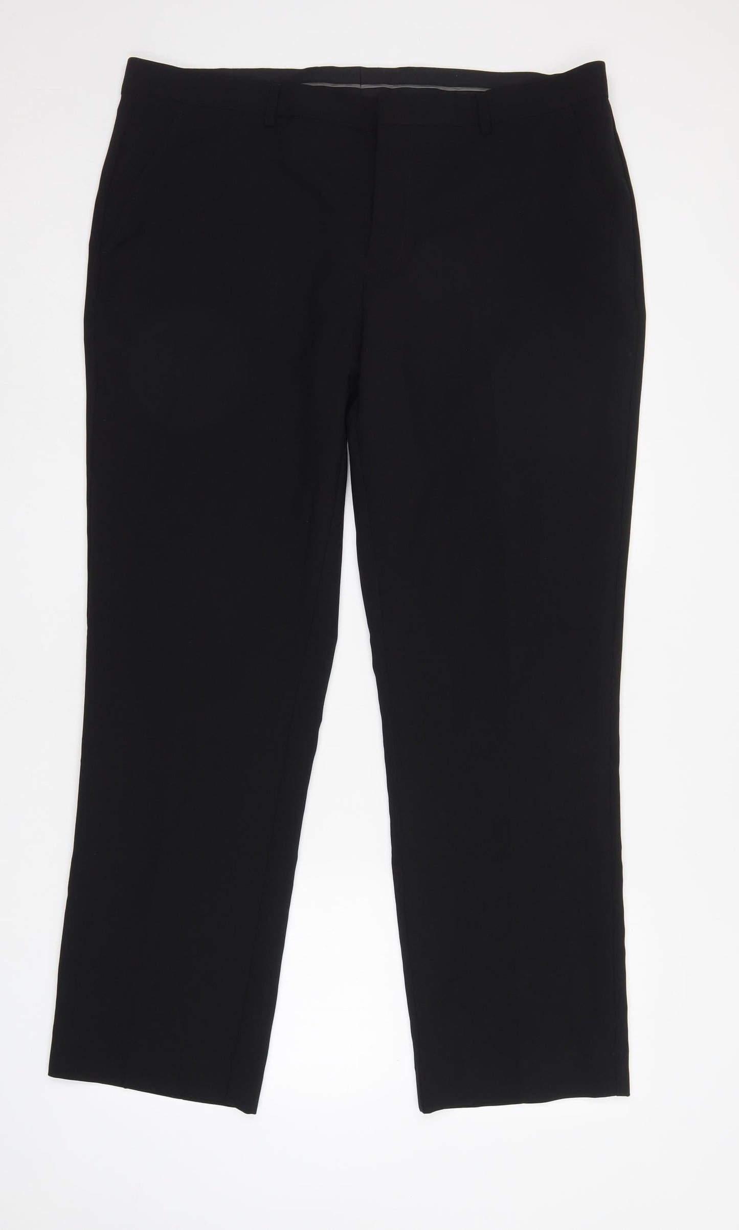 Peacocks Womens Black  Cotton Trousers  Size 40 L31 in Regular