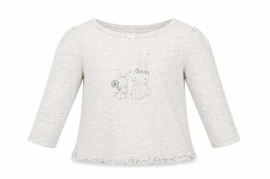 George Girls Grey  Cotton Basic T-Shirt Size 6-9 Months Round Neck