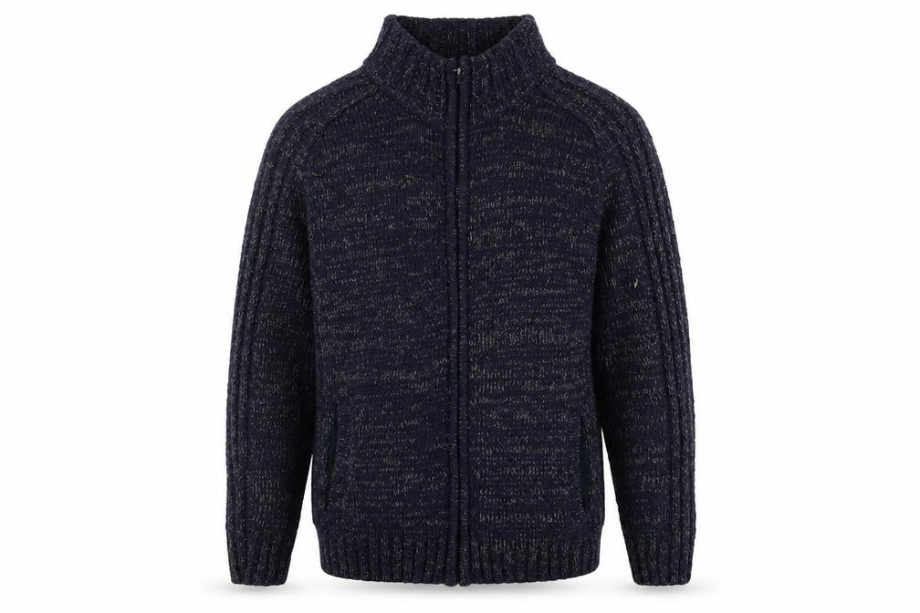 Stone Bay Mens Multicoloured Mock Neck  Acrylic Full Zip Jumper Size L