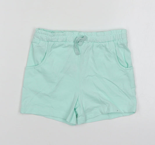 Nutmeg Girls Green  Cotton Sweat Shorts Size 4-5 Years  Regular