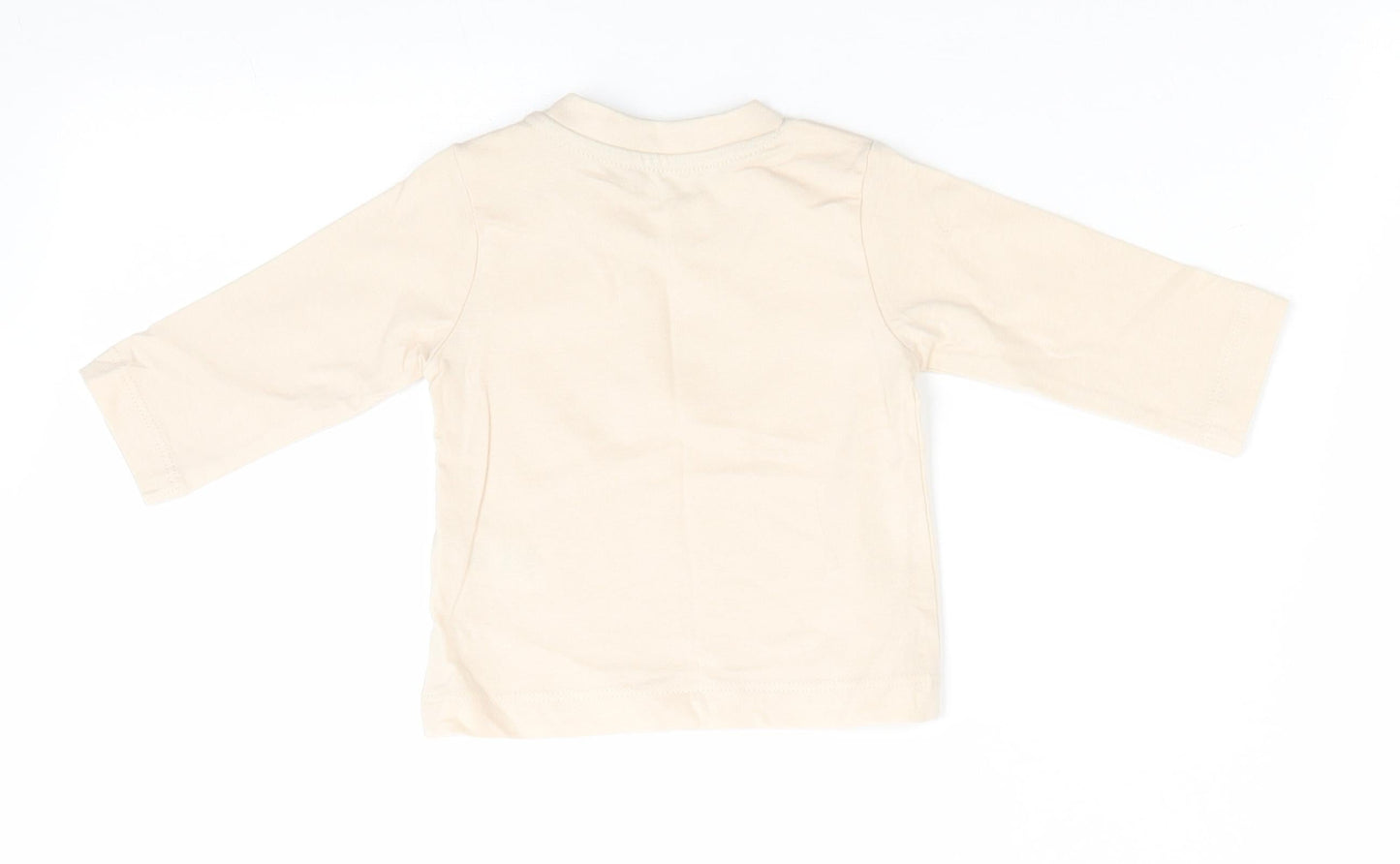 Matalan Boys Beige  Cotton Jersey Casual Size 0-3 Months Round Neck Button - Pale beige