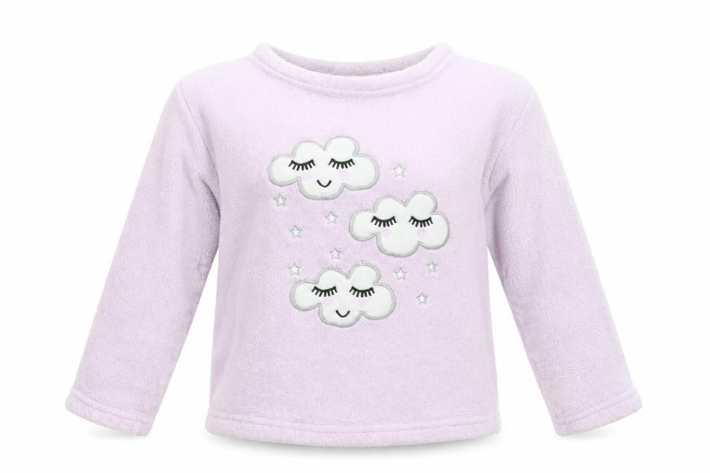 Selena Girl Girls Purple Solid Polyester Top Pyjama Top Size 9-10 Years  Pullover - Lilac Clouds & Stars
