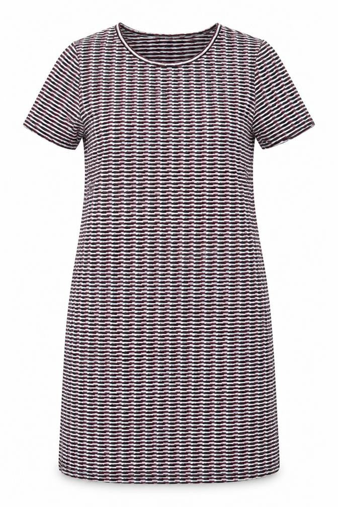 New Look Womens Multicoloured Geometric Polyester A-Line  Size 10  Round Neck Pullover - Black Blue White Burgandy Block pattern