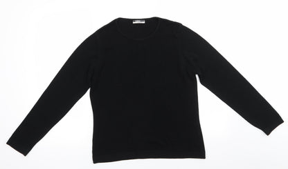 George Essentials Womens Black Round Neck  Acrylic Pullover Jumper Size 16   - Cuff & hem banding