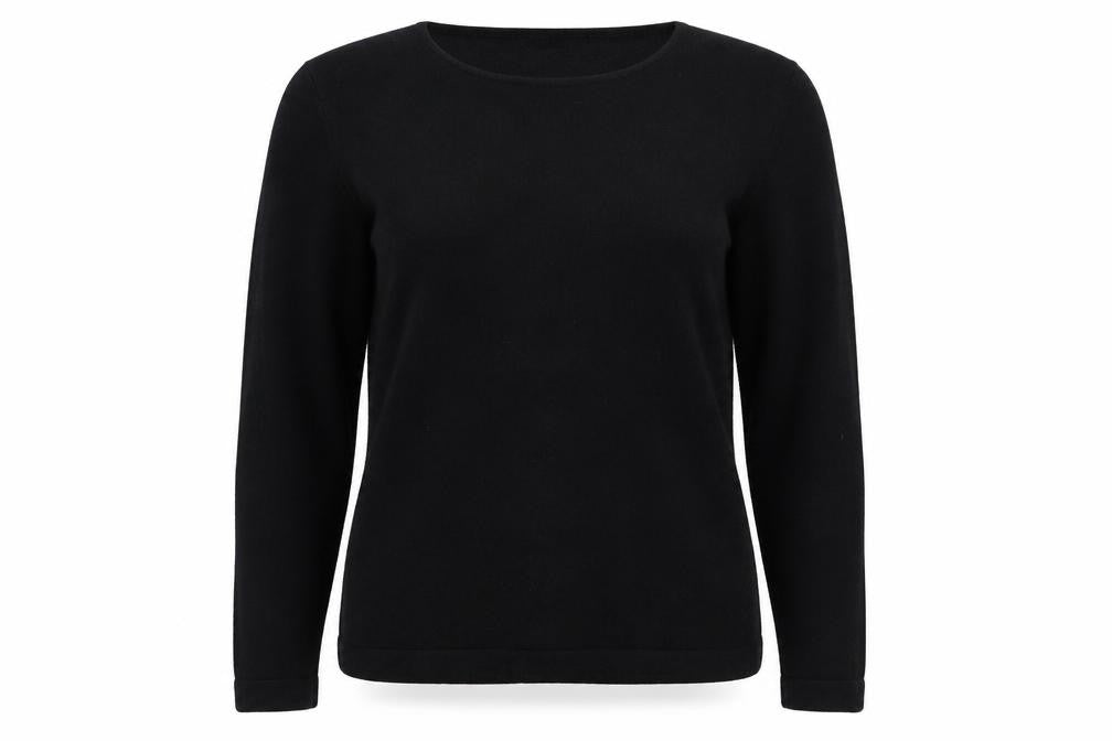 George Essentials Womens Black Round Neck  Acrylic Pullover Jumper Size 16   - Cuff & hem banding