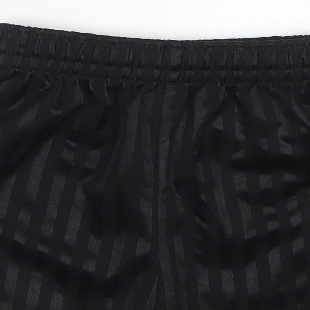 Preworn Boys Black Striped Polyester Sweat Shorts Size 3-4 Years  Regular Drawstring