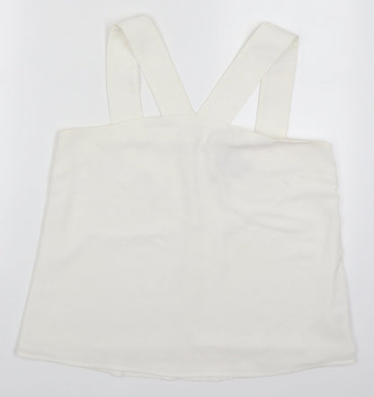 Preloved ASOS Womens White  Polyester Basic Tank Size 12 V-Neck - Front