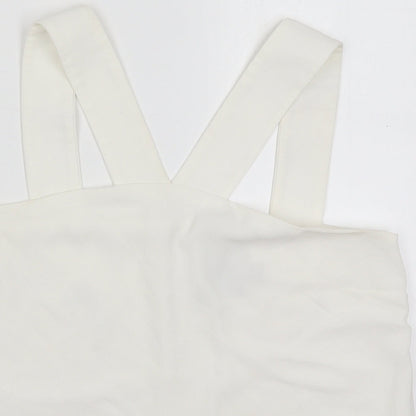 Preloved ASOS Womens White  Polyester Basic Tank Size 12 V-Neck - Detail