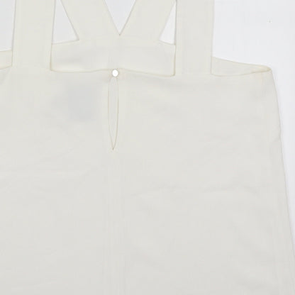 Preloved ASOS Womens White  Polyester Basic Tank Size 12 V-Neck - Label