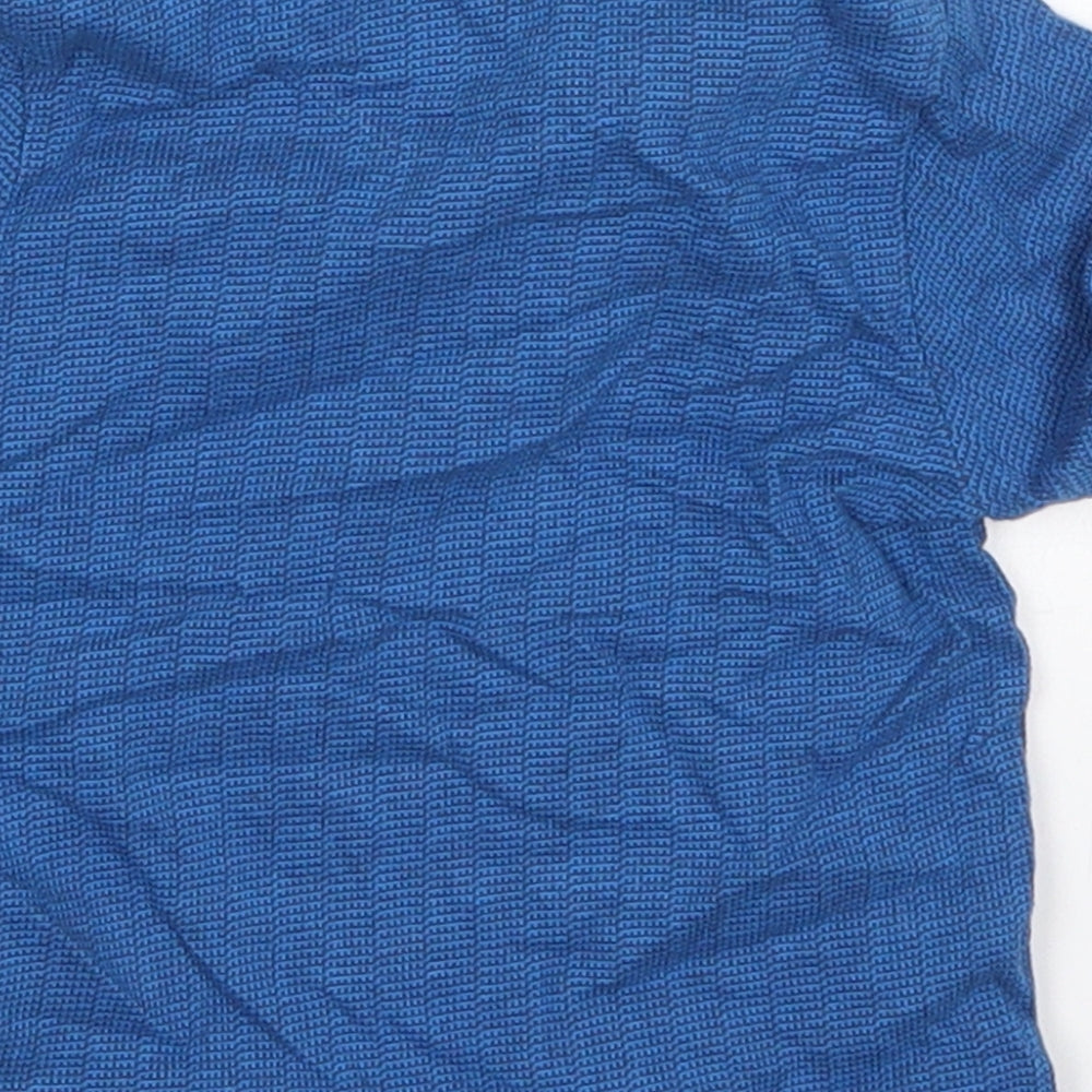 Mothercare Boys Blue  Cotton Basic Polo Size 9-12 Months Collared Pullover